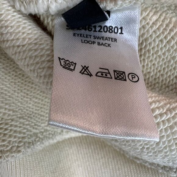 New Joseph Women Sweater 100% Cotton Pullover Loop Back Eyelet Sweatshirt US XL - Picture 9 of 13